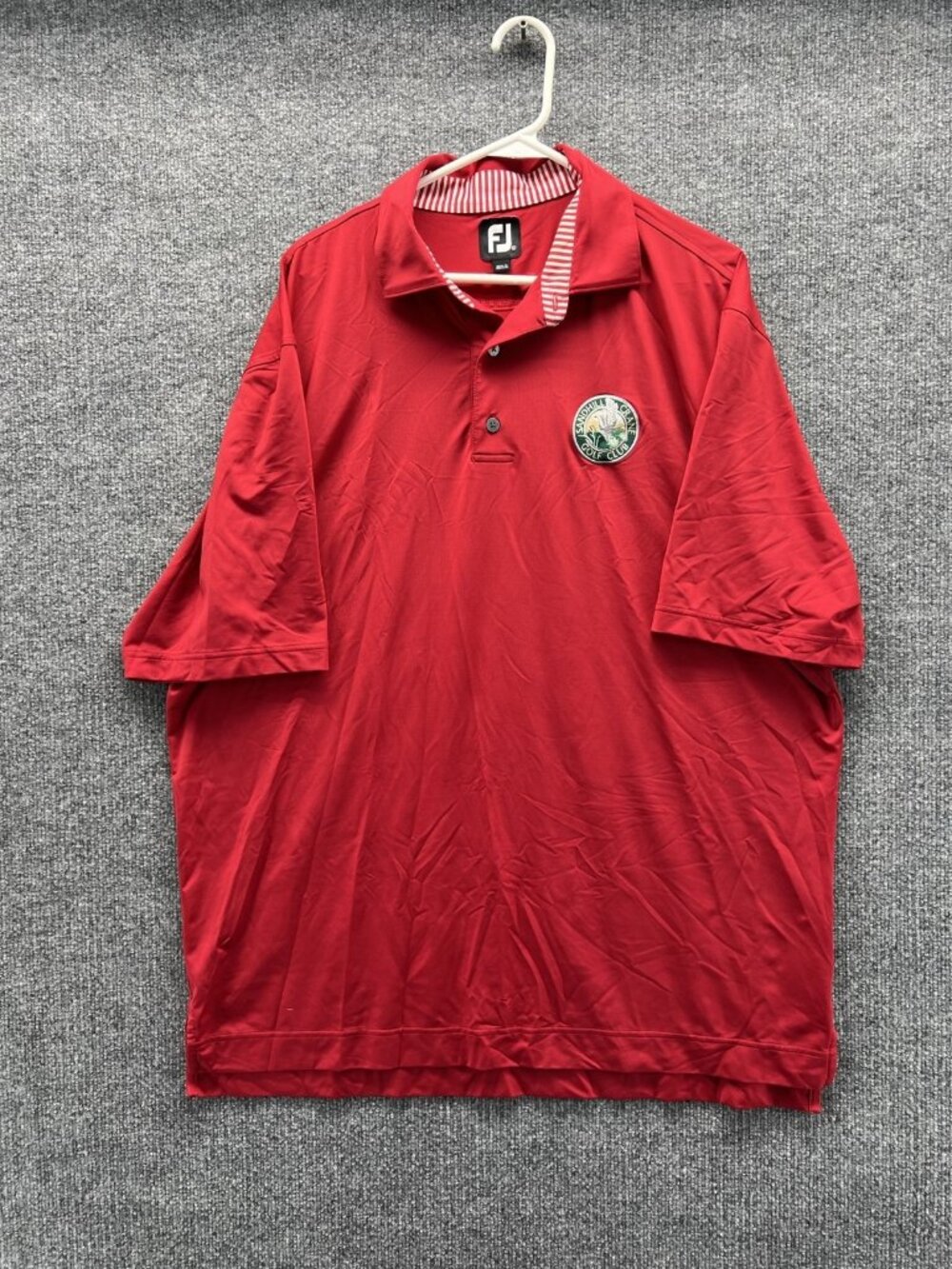 FootJoy Polo Shirt Men XL Red Solid Golf Stretch Logo Casual Short Sleeve